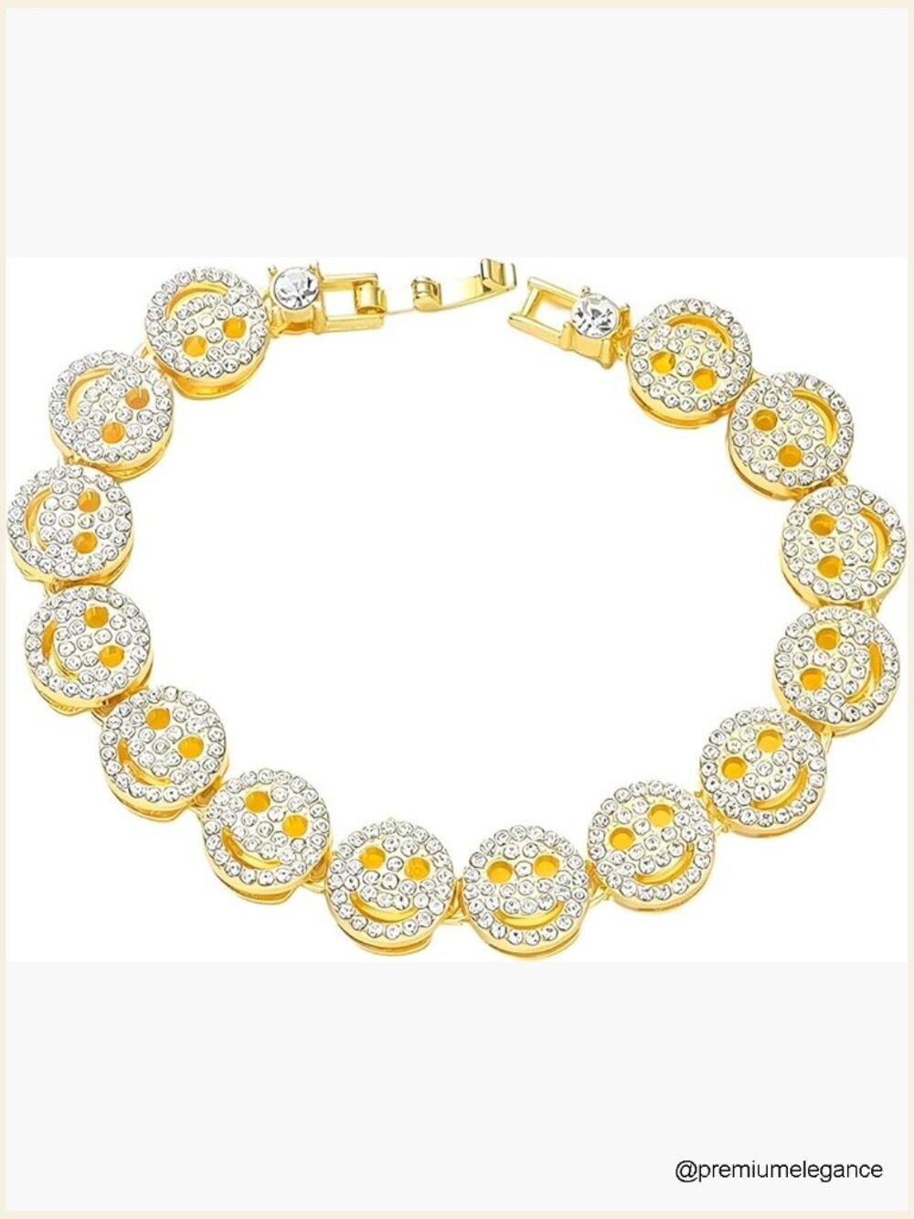 Smiley Face Bracelet & Necklace Set - 925 Sterling Silver Zircon Jewelry